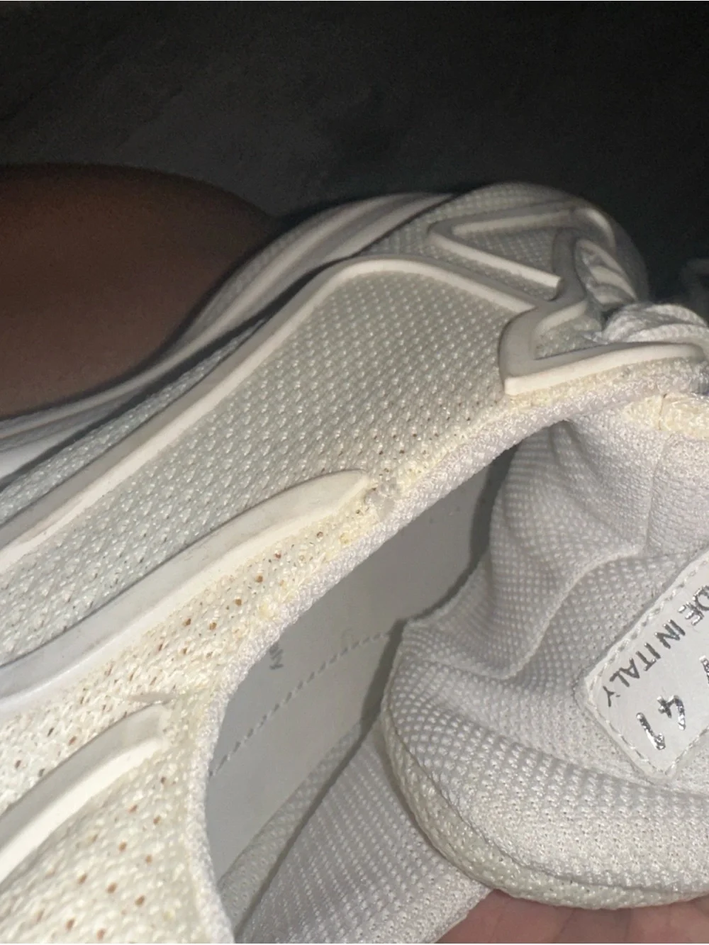 Prada White Sneakers with Red Accent